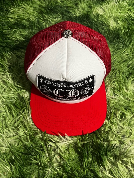 Chrome Hearts Other - Chrome Hearts Red and White Mesh Logo Trucker Cap
